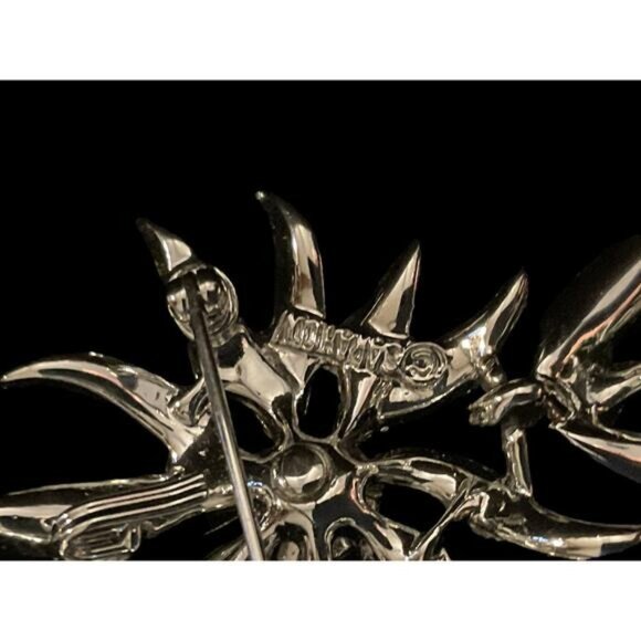 Vintage 1970 Sarah Coventry Rhinestone Starburst Brooch Silver-Tone Metal - Picture 13 of 16